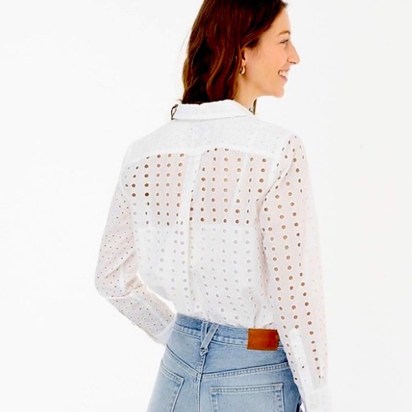 NWT J. Crew Built in Tank Chic Pocketed White Fall Top - Picture 3 of 6